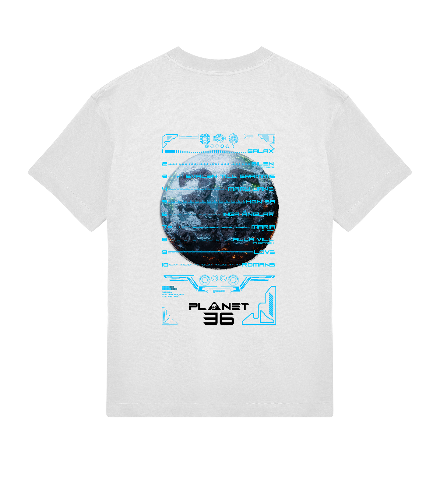 PLANET36 TRACKLIST T-SHIRT WHITE